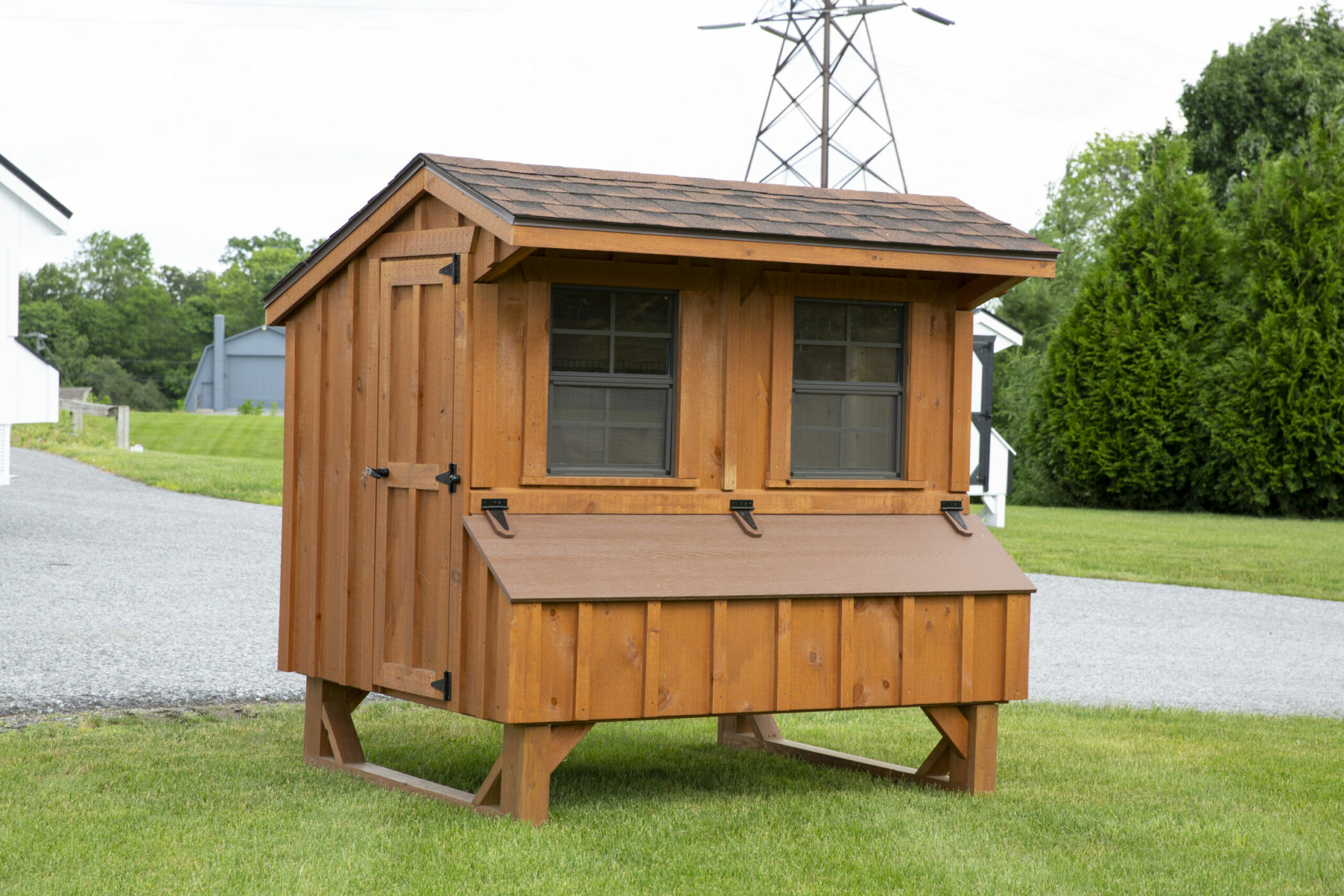 q46 stained 4x6 quaker chicken coop hen house pa 1