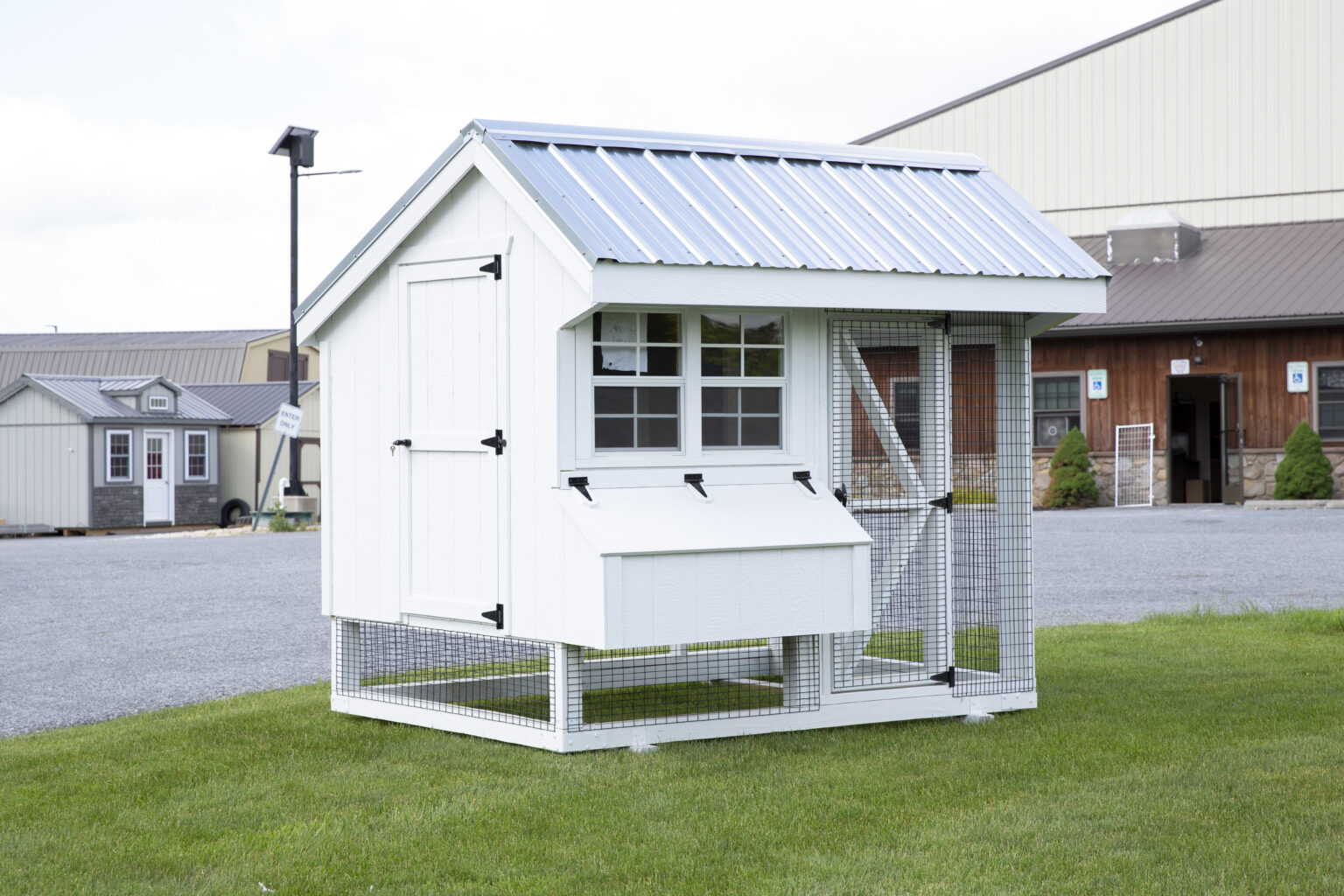 6x8 Combination Chicken Coop - White White - Q68c - The Hen House 