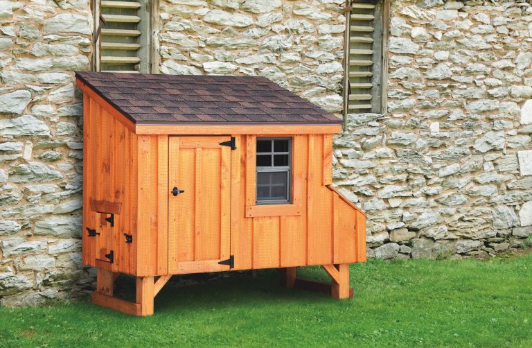 back yard chicken coops Cedar Stain L35 Front View