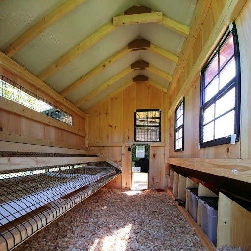 chicken coop interior in Michigan