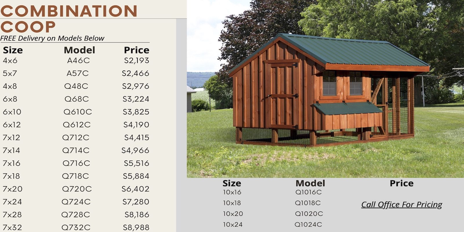 Combination Chicken Coop Prices