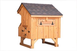 prefab chicken coops Natural Stain Q34 Back View