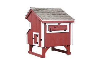 prefab chicken coops Red Q34 Back View