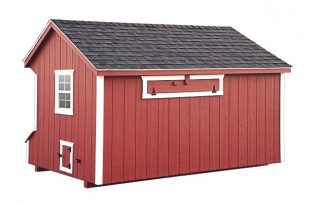 prefab chicken coops Red Q72 Back View
