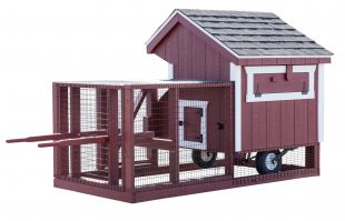 chicken coop tractor Q34T Painted DT Red