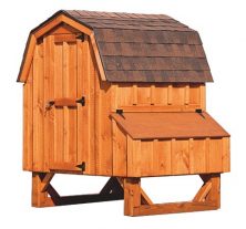 barn style chicken coops Cedar Stain D44 Front View