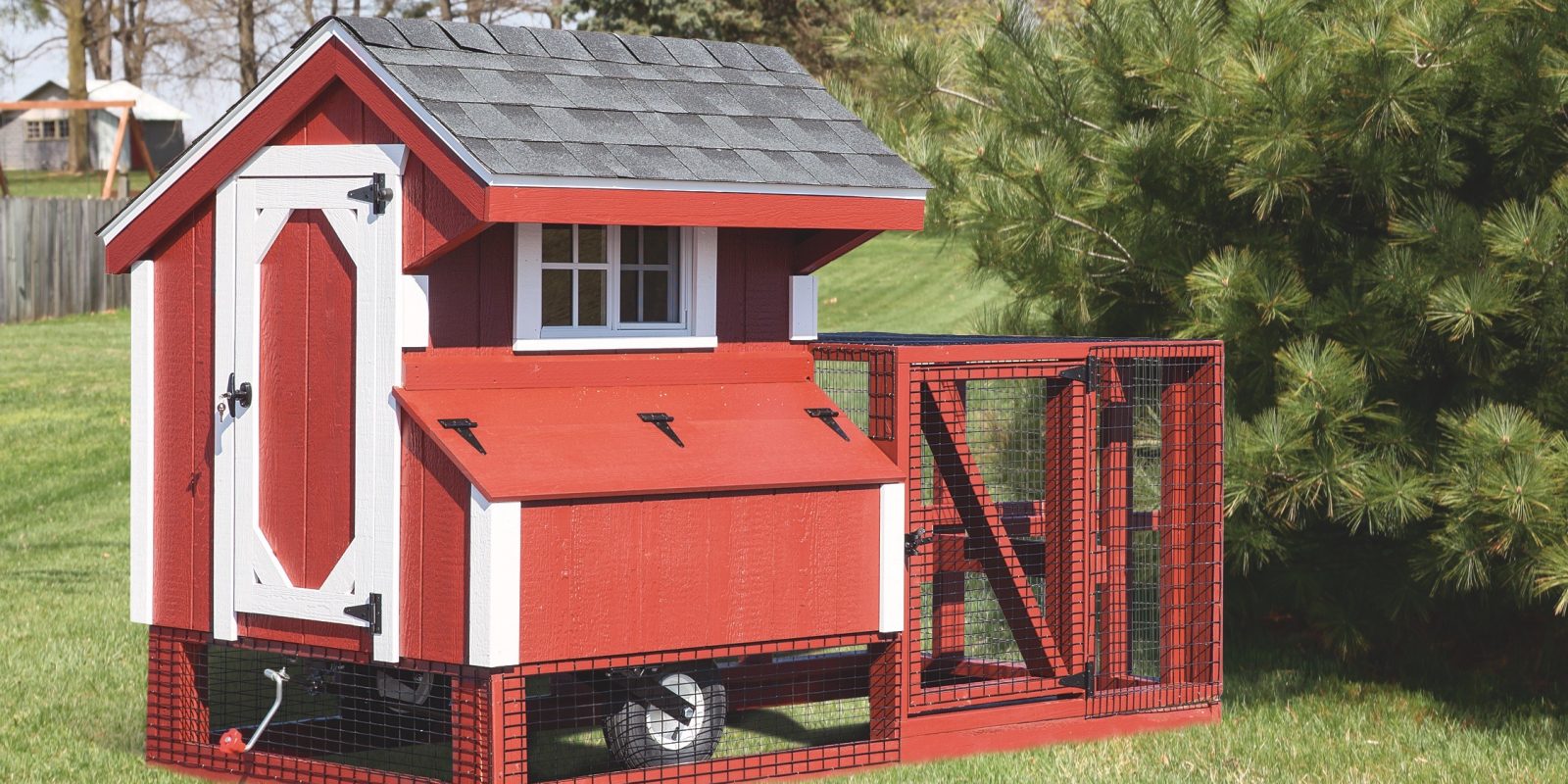 portable chicken coops on wheels 4x4 tractor painted